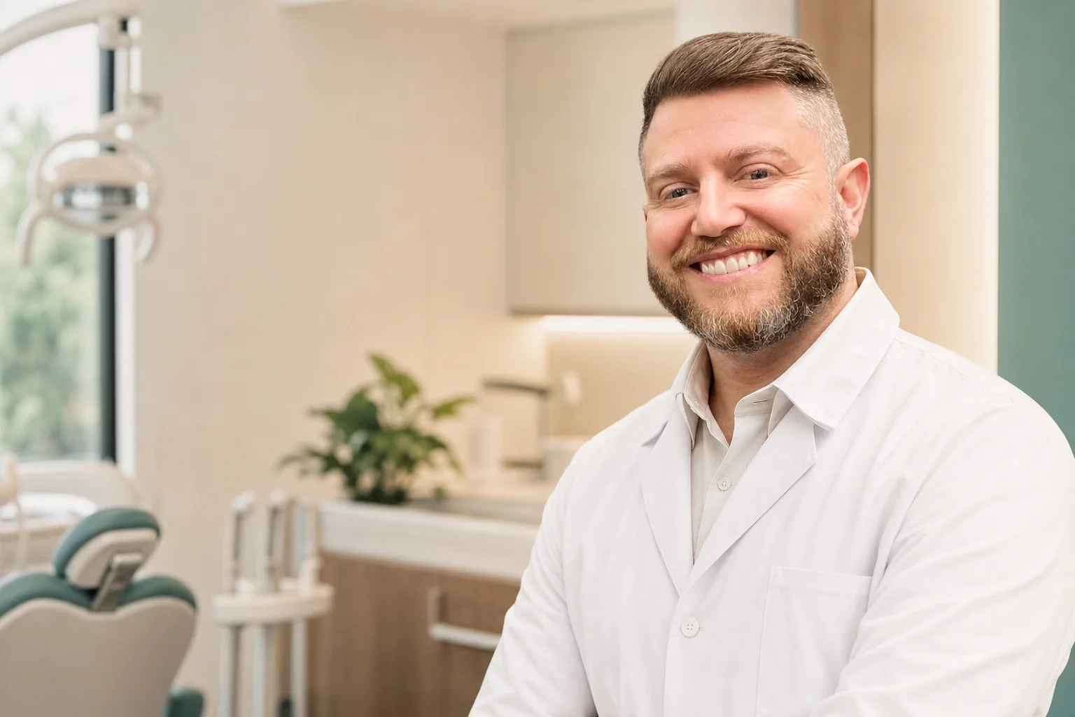 Dr. Diego, responsável pela Biodente, em ambiente odontológico